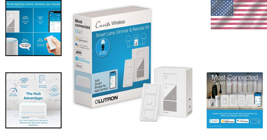 Caseta Smart Lamp Dimmer 3-Way Kit with Pico Remote for Dimmable LED Lights