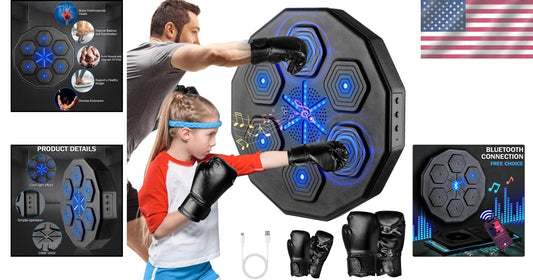2025 Upgraded Bluetooth Music Boxing Machine - Perfect for Family Fitness Fun
