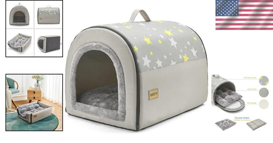 Portable Foldable Pet Tent - Stylish Dog House for Indoor & Outdoor Use