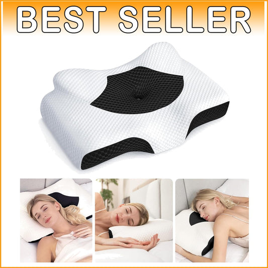 Adjustable Cervical Memory Foam Pillow for Neck Pain Relief & Cooling Comfort