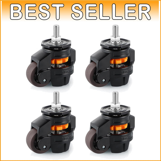 Adjustable Stem Leveling Casters - 4 Pcs for Industrial Equipment & Workbench
