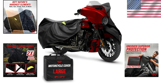 12-Layer Motorcycle Cover Waterproof - Ideal for Outdoor Protection & Security