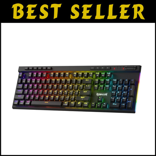 104 Keys Mechanical Gaming Keyboard - Ergonomic Wireless RGB with Media Controls