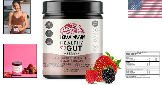 Berry Flavor Healthy Gut Powder - 30 Servings for Digestive Comfort & Immunity