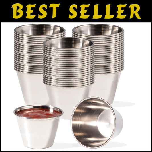 Commercial Grade 120 Count Stainless Steel Condiment Bowls - Multi-Purpose Use