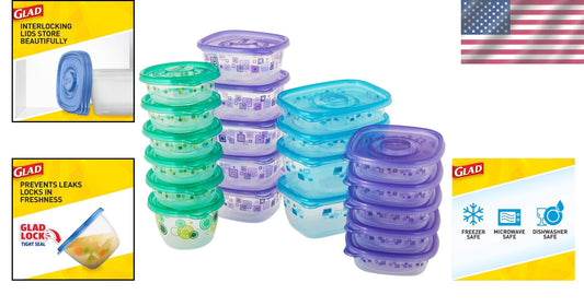 20-Pack Stackable Airtight Food Storage Containers - Clear Meal Prep Solution