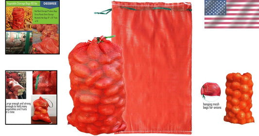 Durable 300-Pack Mesh Storage Bags for Vegetables & Firewood – 60 lbs Capacity