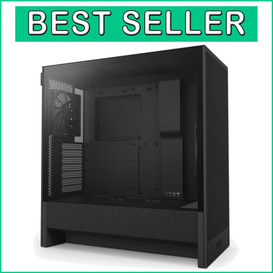 Durable H5 Flow 2024 Mid-Tower Case - 120mm Fans, Tempered Glass, & Black Finish