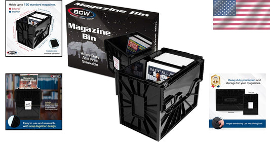 Stylish Stackable Magazine Bin with Movable Section and Easy Identification