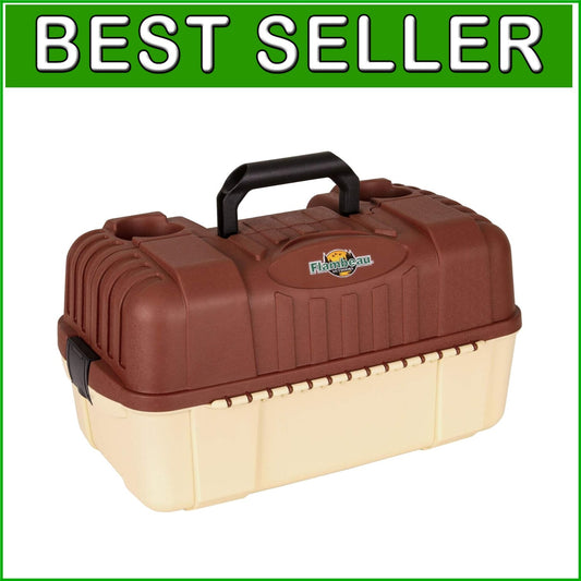 Portable All-Weather Fishing Tackle Box with 7 Fold-Out Trays & 61 Compartments