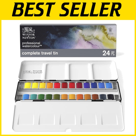 Archival Quality 24 Half Pan Watercolor Set - Perfect for Indoor and Outdoor Use