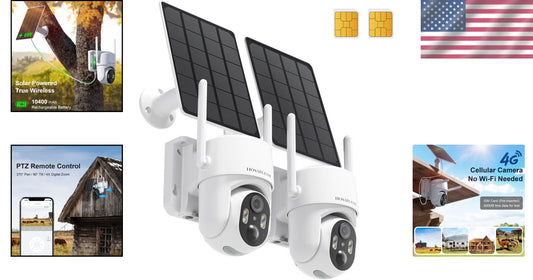 360-Degree Wireless Outdoor Camera with 2K Night Vision - No Internet Needed