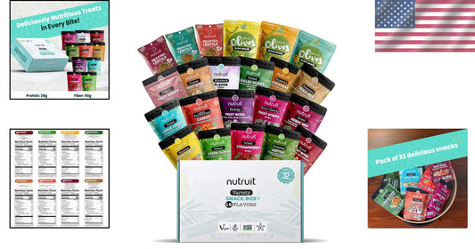 Individually Packed Vegan Snacks - 32 Variety Box, Gluten-Free & Kosher