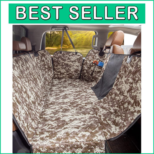 Camouflage Dog Hammock Seat Cover for Trucks - Machine Washable & Universal Fit