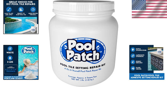 Quick-Drying Pool Tile Adhesive Repair Kit - 3 lb Thinset for Easy DIY Repairs