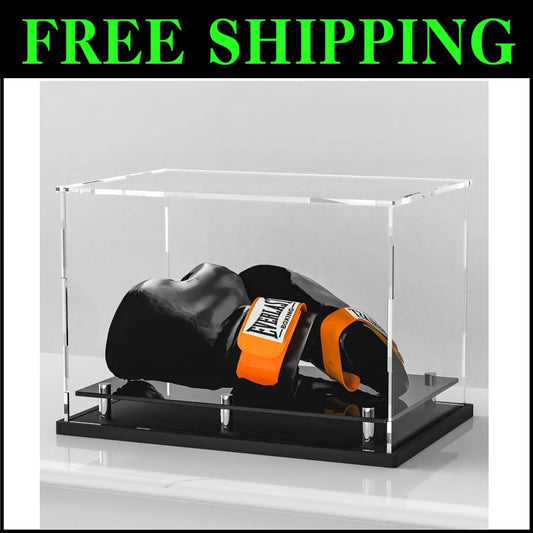 13.3'' Clear Acrylic Glove Display Case Holder with Fixed Bracket for Stability