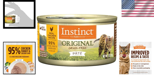 24-Pack of Grain-Free Chicken Pate Canned Cat Food - Real Ingredients for Cats