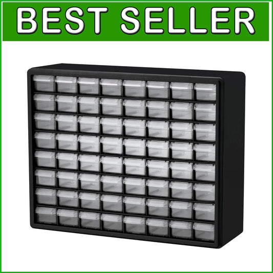 64-Drawer Heavy-Duty Plastic Storage Cabinet for Garage & Classroom Organization