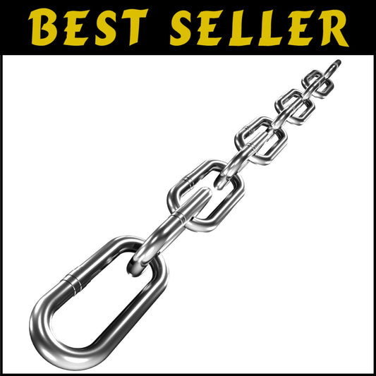 13ft Heavy Duty Stainless Steel Chain - 1/4in Utility Link for Versatile Use