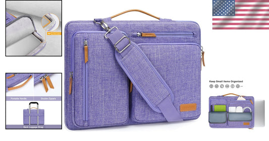 360 Protective Laptop Shoulder Bag, Fits 15-15.6 Inch Laptops - Purple Elegance