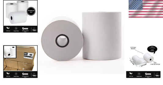 BPA-Free Thermal Receipt Paper Rolls for POS - 3 1/8” x 230’ – 30 Rolls