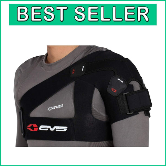 Adjustable Black Shoulder Support Brace with X-Strap for Rotator Cuff Recovery