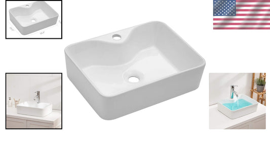 Contemporary White Vessel Sink 19"x15" with Faucet Opening - Effortless Elegance