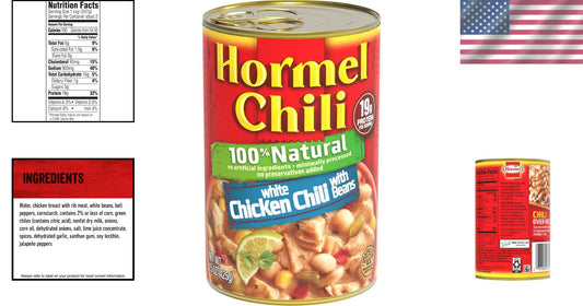 Versatile Natural White Chicken Chili - Ideal for Dips and Sliders, Pack of 12