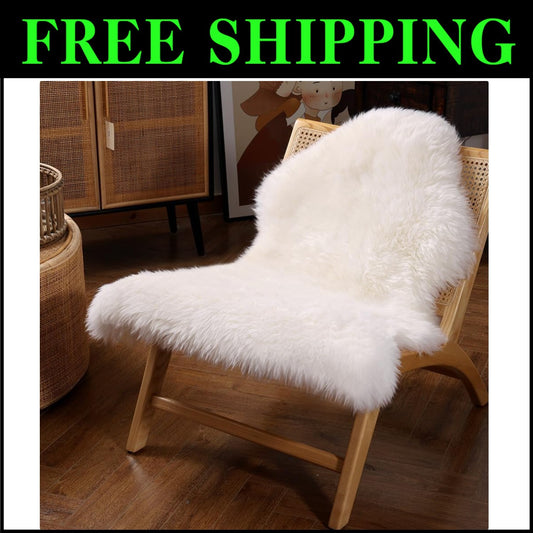High-Quality Handmade Sheepskin Rug - Elegant Decor for Living & Bedroom