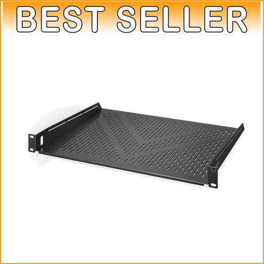 14-Inch Deep Vented Rack Shelf, 1U Height - Premium Support for AV & IT Gear