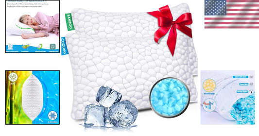 Adjustable King Size Pillows for All Sleep Positions - Soft Gel Foam (Set of 2)