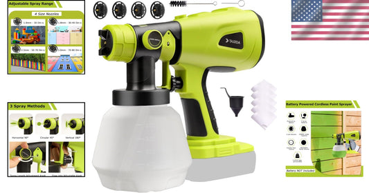 Efficient Cordless Handheld Paint Sprayer - 1000ML, Ideal for Cabinets & Walls