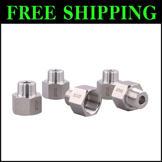 Pack of 5 Stainless Steel 304 Reducer Adapter Fittings - 1" Female x 3/4" Male