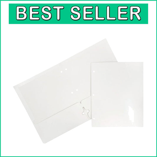 Durable Glossy Two-Pocket Letter Size Folders - 50 Pack for School & Office