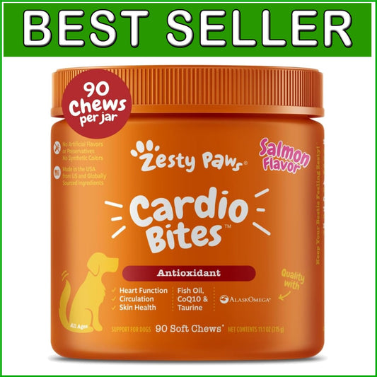 Cardiovascular Support for Dogs - Chewable Salmon Treats with CoQ10 & Omega-3