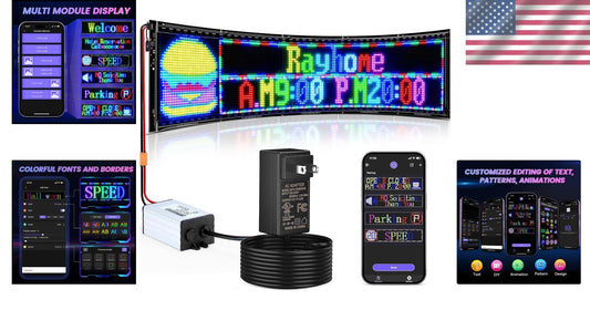 31''x8'' Double Row Programmable LED Sign - Customizable High Brightness Display