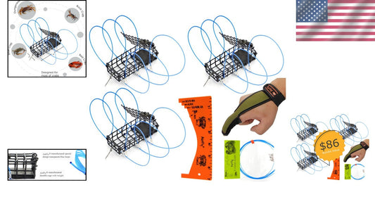 Compact and Portable Crab Trap Set with 6 Loops for Unforgettable Fishing