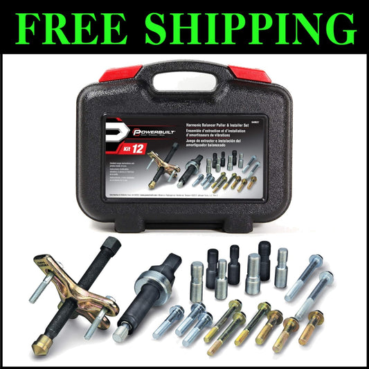 Frustration-Free 22-Piece Harmonic Balancer Puller/Installer Kit for DIY Repairs