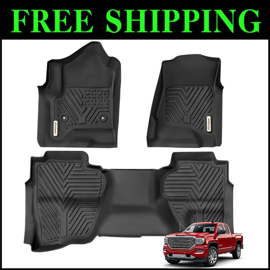 Custom Fit All Weather Floor Liners for 2014-2019 Silverado/Sierra Double Cab