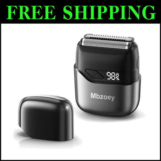 Bright Grey Waterproof Face Shaver - Compact & Rechargeable with Fast Charging