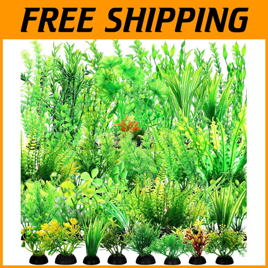 100 Pcs Artificial Aquarium Plants - Vibrant Fish Tank Decorations (45 Styles)