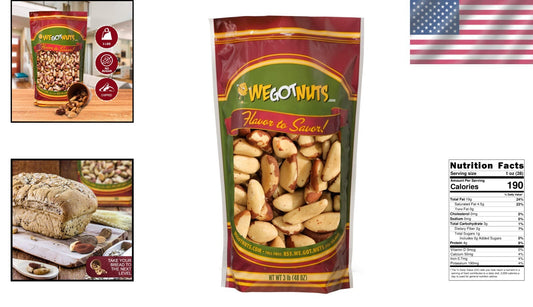 3 Pounds of Delicious Raw Brazil Nuts - Healthy Snack for Kids & Adults, 48oz