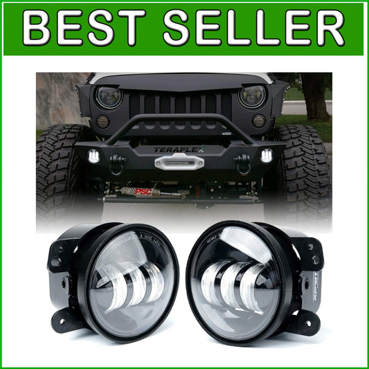 60W Waterproof LED Fog Lights for 2007-2018 Jeep Wrangler JK - Easy Installation