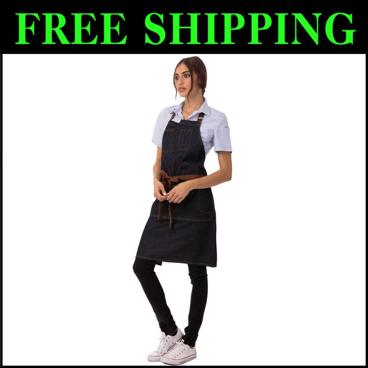 34" Full-Body Memphis Bib Apron - Stylish, Durable & Versatile for All
