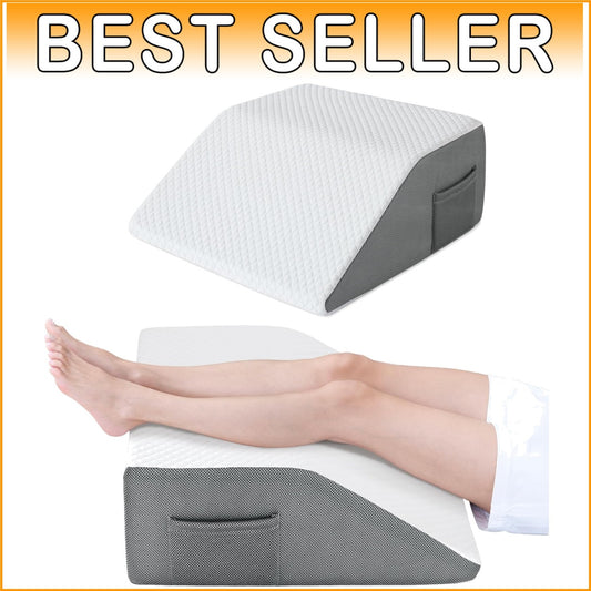 10" Cooling Gel Memory Foam Leg Elevation Pillow for Pain Relief & Comfort