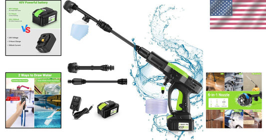 960 PSI Cordless Power Washer with 6-in-1 Nozzle & Soap Container Included