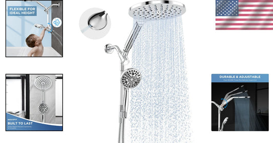 All-in-One 2-in-1 Dual Handheld Shower Head with 10 Modes & Rainfall Experience