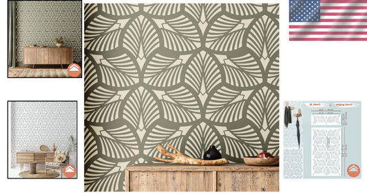 Durable 23" x 38" Palm Leaf Stencil for Quick and Stylish Wall Painting