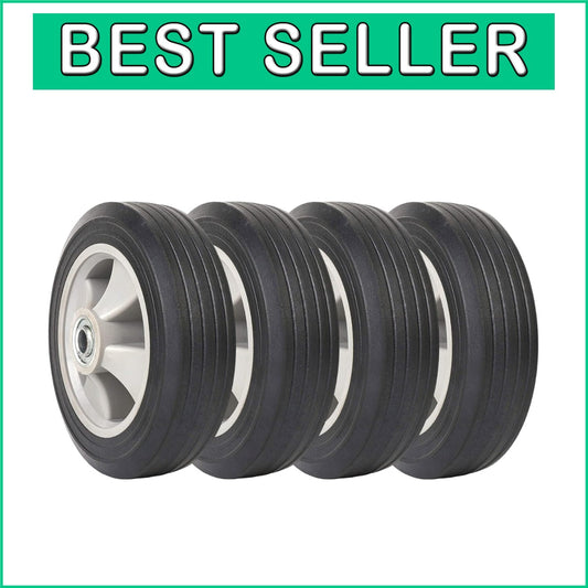 4-Pack Solid Rubber Tires 8" x 2" - Reliable, Heavy-Duty Replacement for Your...