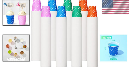 1000 Pack Multicolor Disposable 5oz Paper Cups - Ideal for Parties & Events